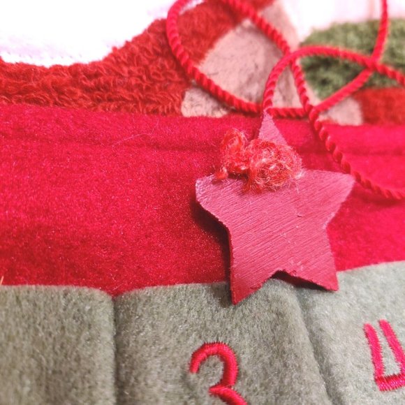 Crystal Snow Santa Claus Stocking Advent Calendar Count Down to Christmas 22x11" - Picture 4 of 12